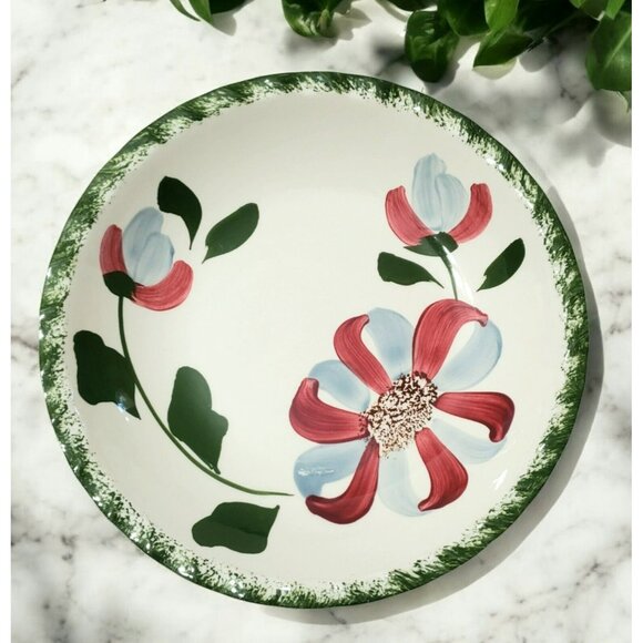 Blue Ridge Southern Potteries Soup Bowl Whirligig Salad Cereal Dish Flowers 8" - Picture 1 of 7